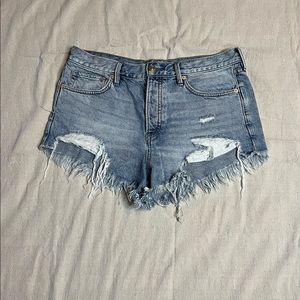 Free People Denim High Waisted Shorts